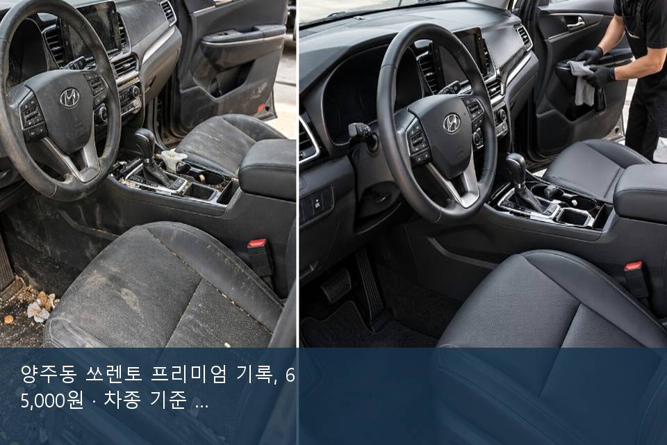 양주동 쏘렌토 프리미엄 기록, 65,000원 · 차종 기준 금액